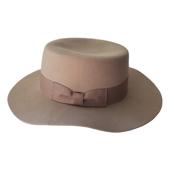 Wyeth Wool Felt Hat Cowgirl Cowboy Nashville Taupe OSFM - Picture 2 of 12